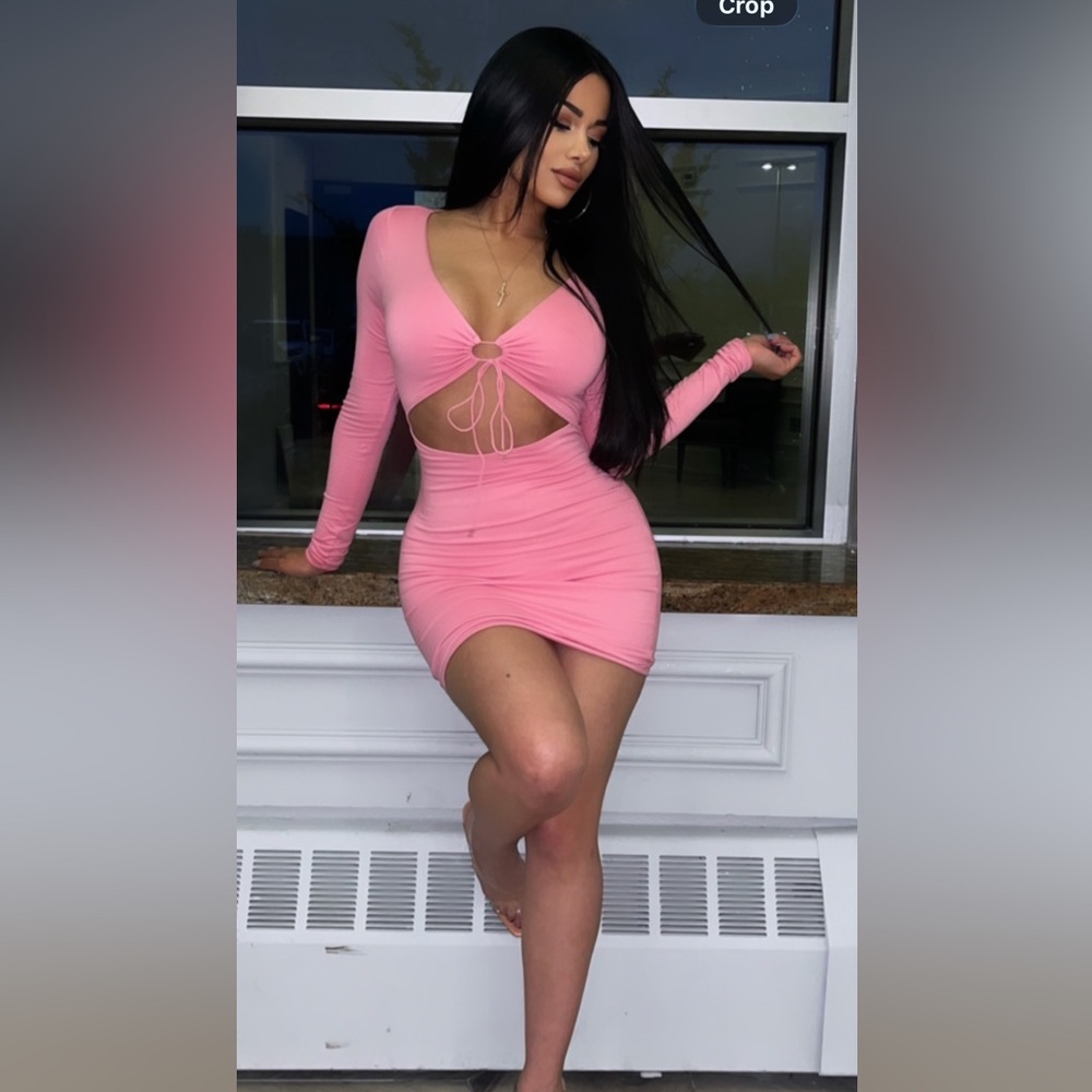 Pink cut out dress